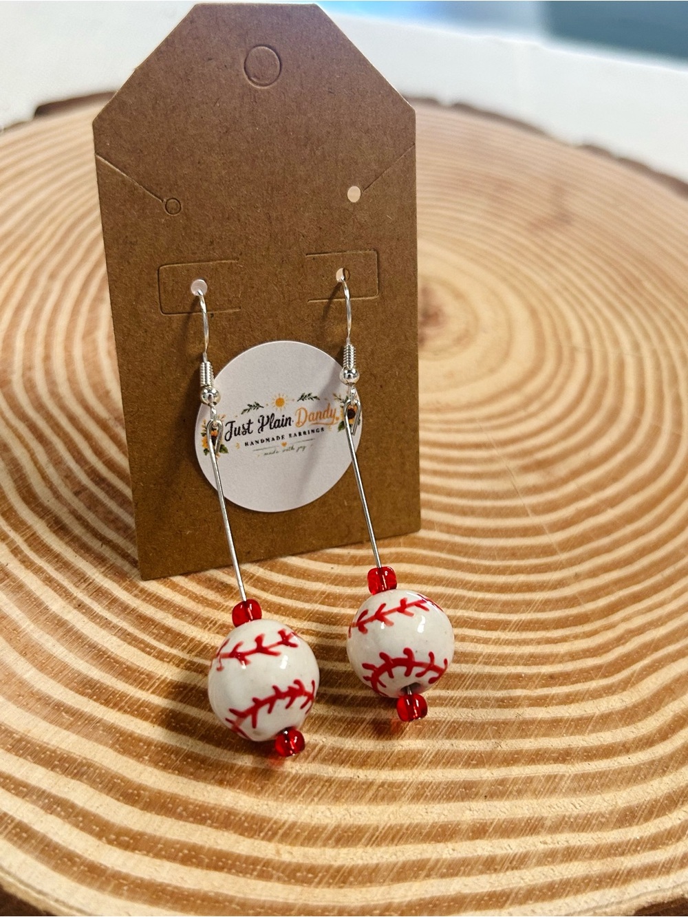 Baseball Dangle Earrings Handmade Game Day Sports Jewelry